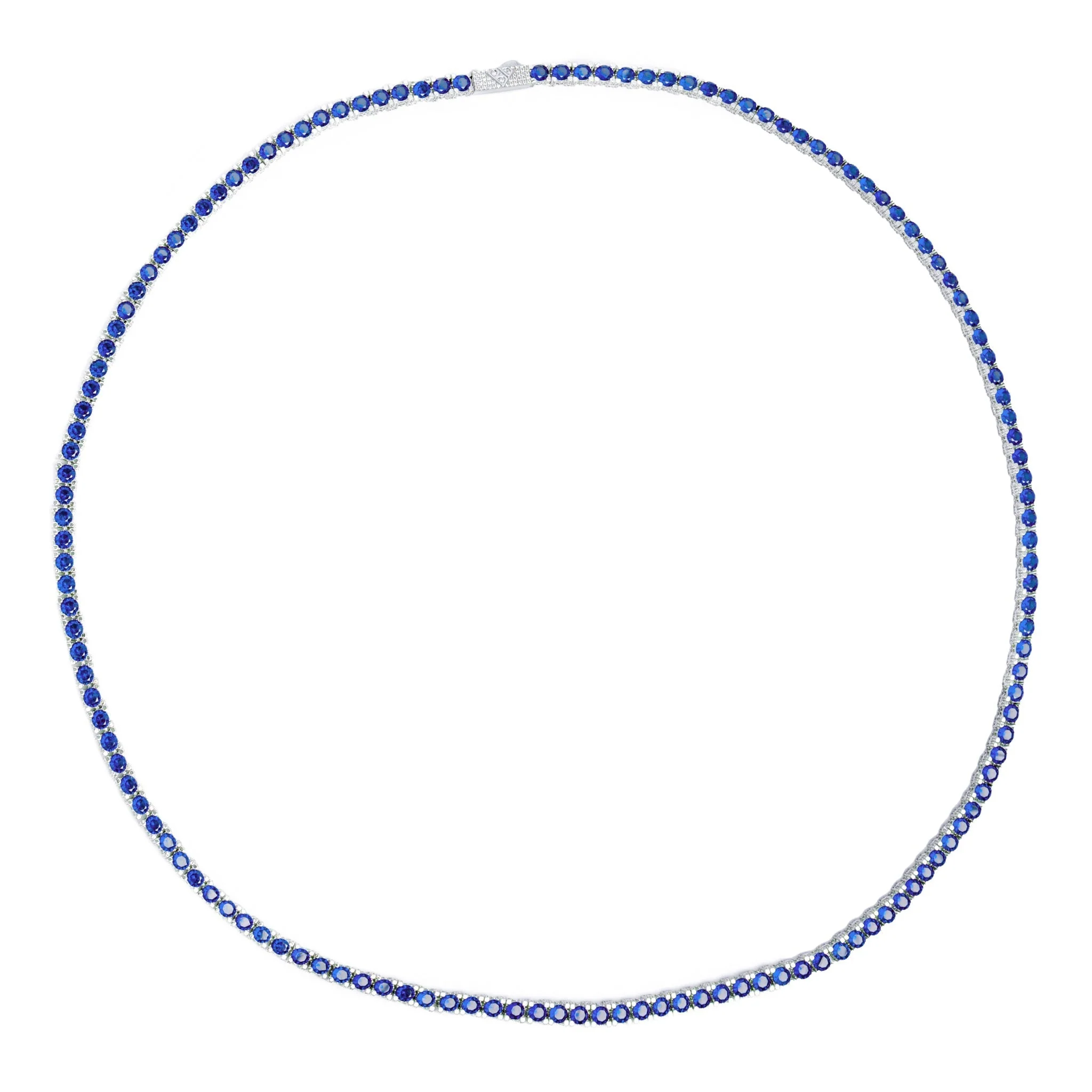 Big Daddy 4MM Silver Blue Tennis Iced Out Chain