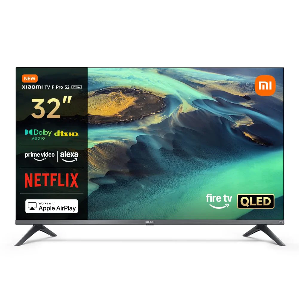Xiaomi TV F Pro 32, 32 pollici (81 cm), QLED, Smart TV, Fire OS7, Triple Tuner DVB-C/S/S2/T/T2, Dolby Audio™, DTS Virtual:X, DTS-HD, Controllo vocale con Alexa, Compatibile con Apple AirPlay
