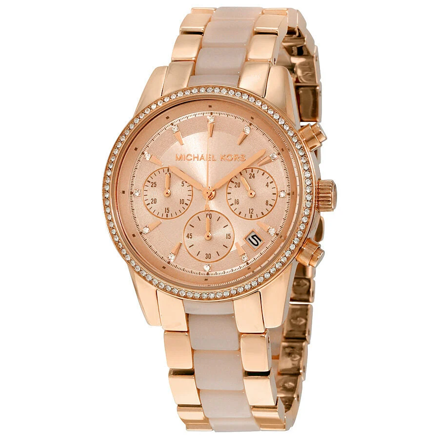 Michael Kors Ritz Chronograph Rose Gold Women's Watch - MK6307