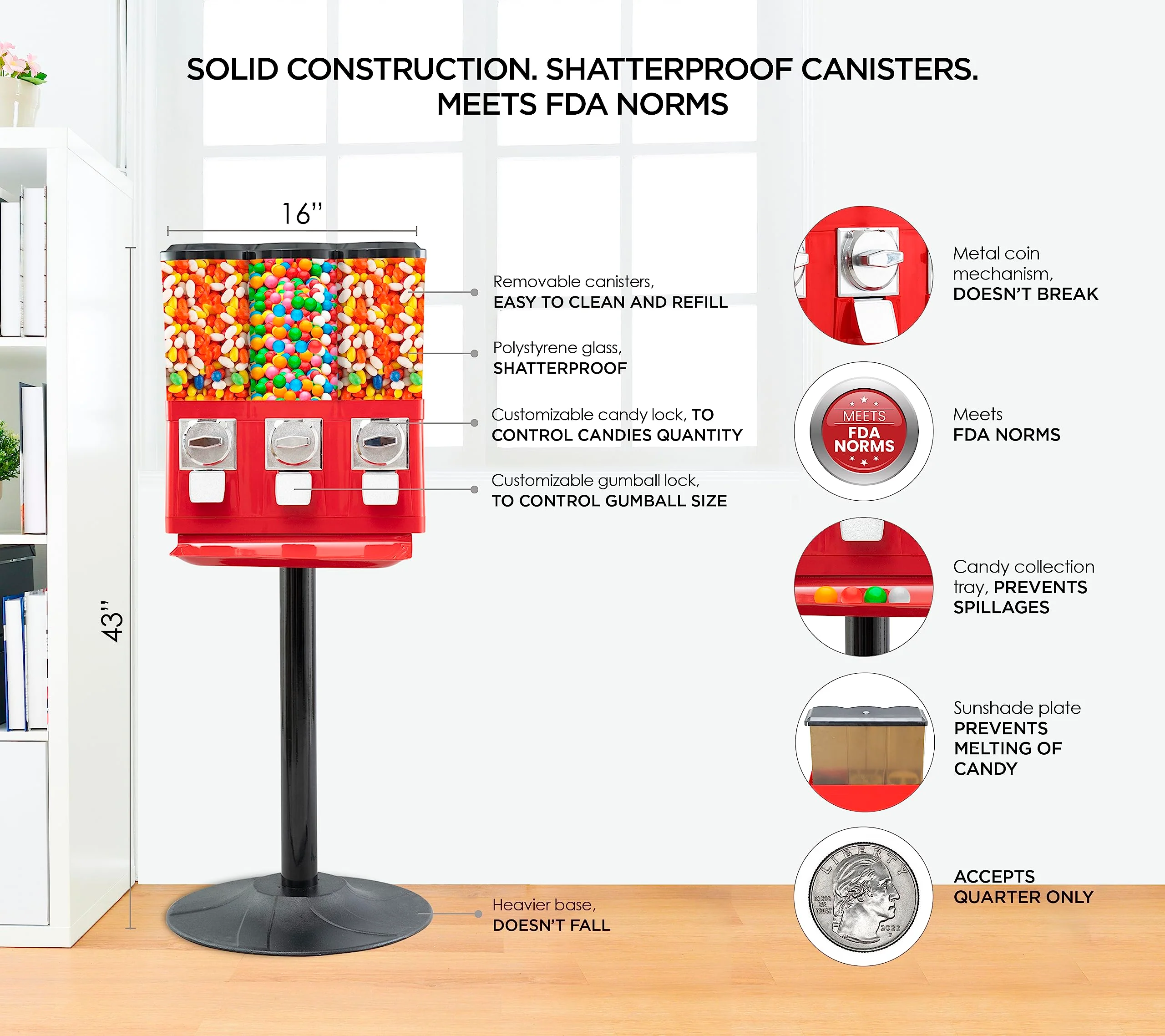 Dispensador Comercial de Máquinas con Contenedores Removibles