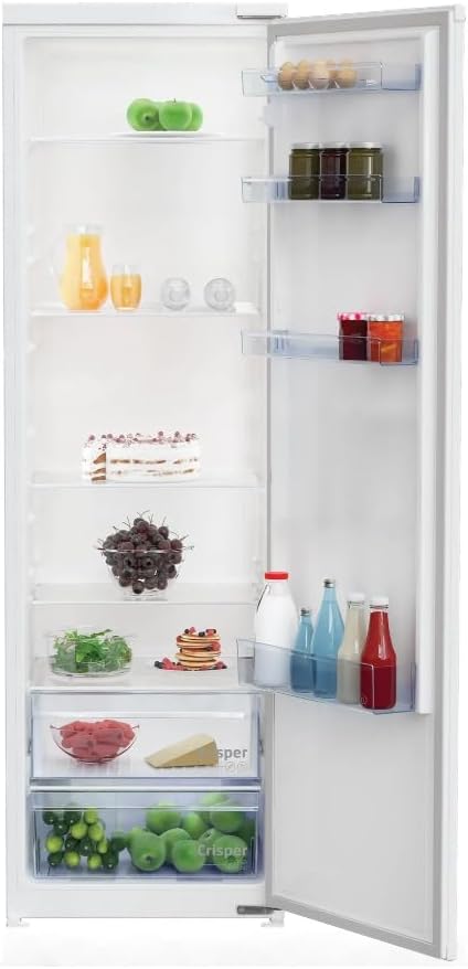 Beko BSSA315K4SN Einbaukühlschrank ohne Gefrierfach, Nieschenhöhe 178 cm, 309 L, Schlepptürtechnik, LED Illumination, weiß