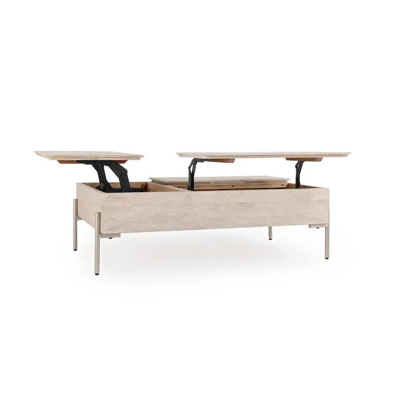 Rocklin White Mango Wood Lift-Top Coffee Table by Classic Home