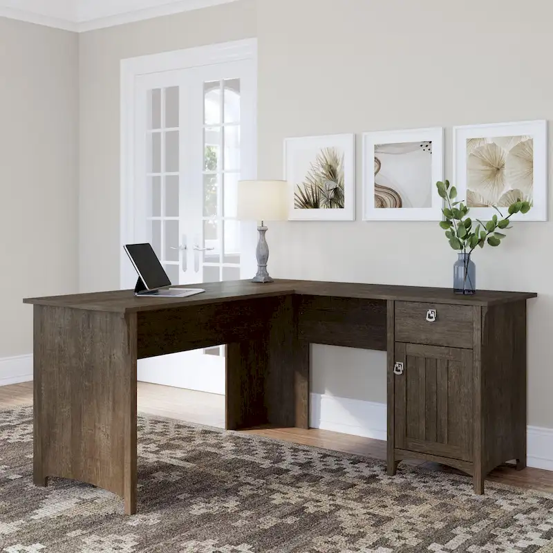 Bush Furniture Salinas 60-Inch L-Shaped Desk with Drawers and Storage Solutions