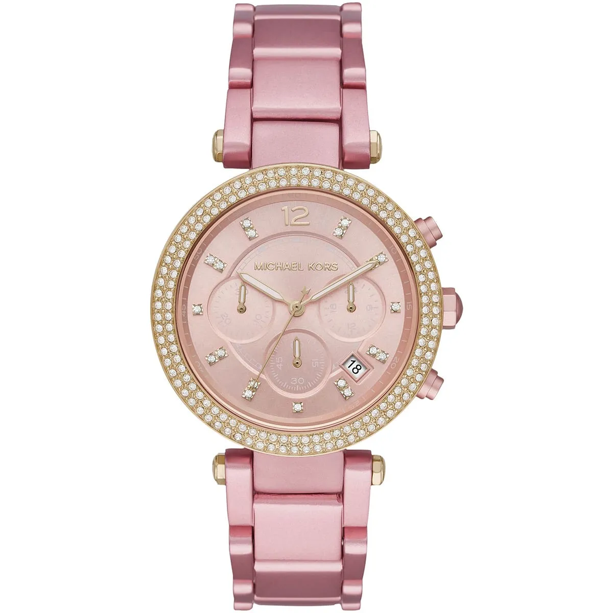Michael Kors Parker Chronograph in Pink Aluminum Women's Watch - MK6806