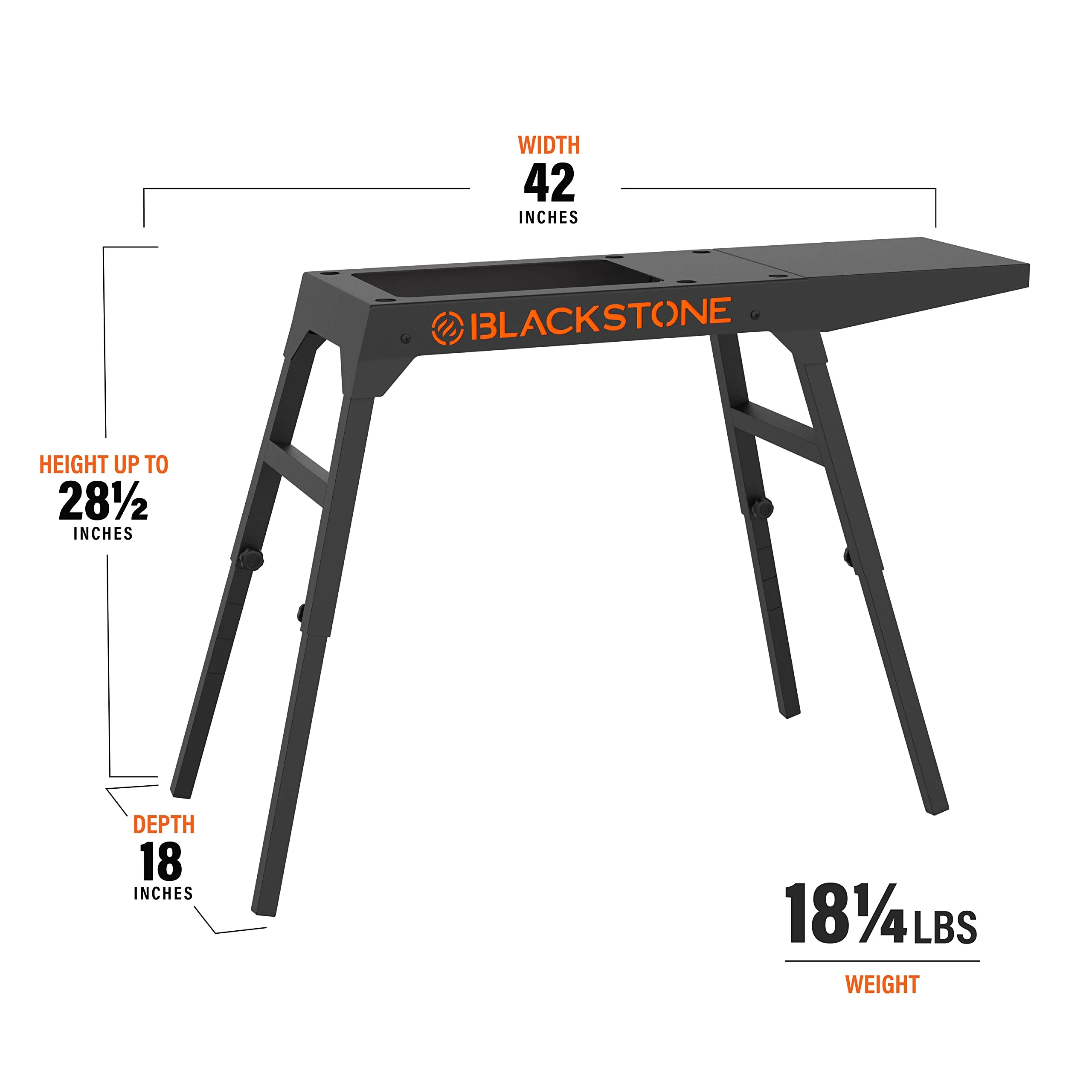 Blackstone Universal Griddle Stand with Adjustable Leg and Side Shelf