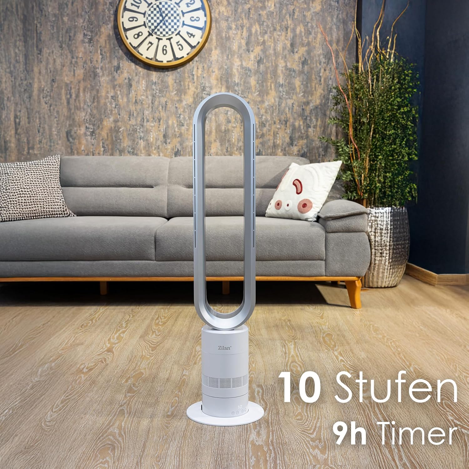 Zilan Ventilatore a torre, motore BLDC a risparmio energetico con telecomando, ventilatore a risparmio energetico, oscillante, molto silenzioso, design, ventilatore a piantana, 10 velocità, ventilatore a colonna con raffreddamento, Tower Fan