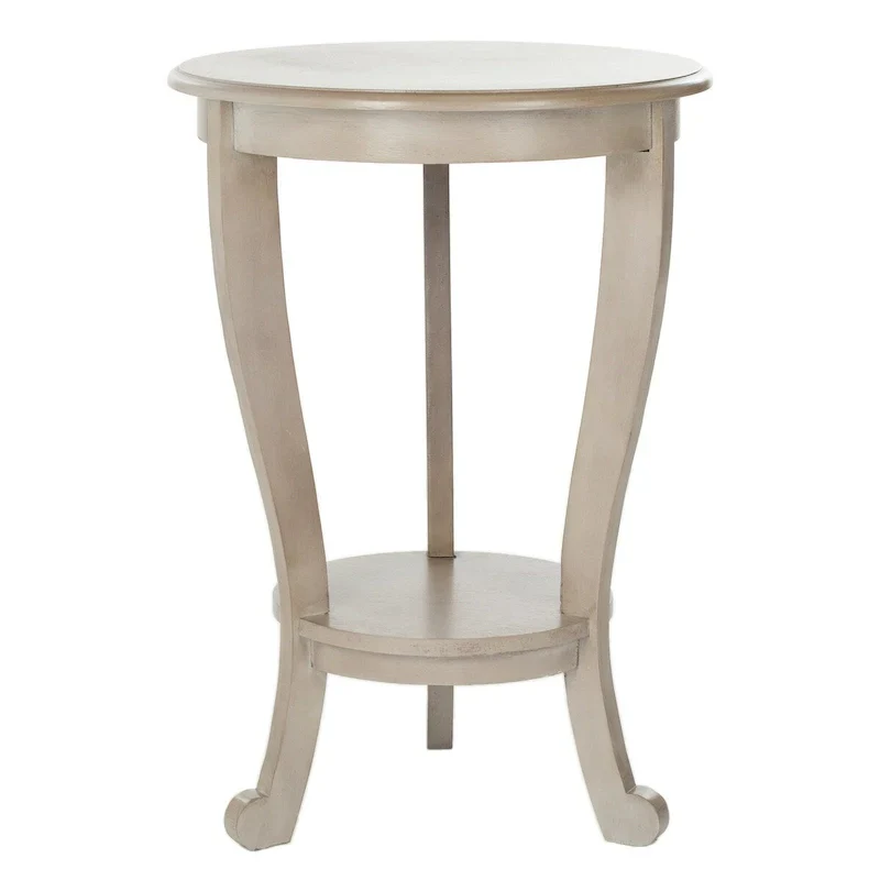 SAFAVIEH Carlotta Grey Pedestal Side Table - Dimensions: 18.1