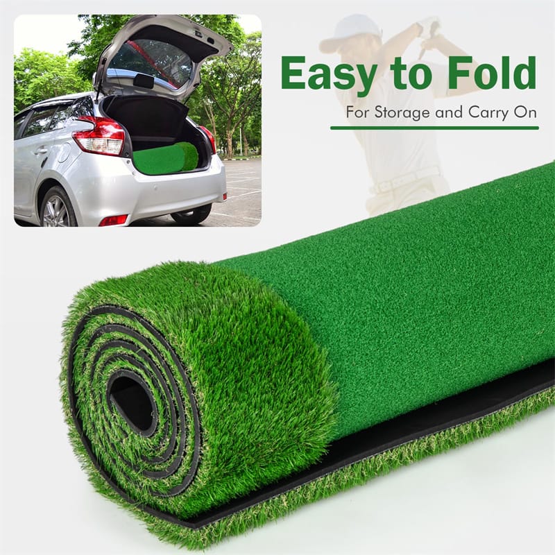 10FT Golf Putting Green, Professional Golf Training Mat with 2 Golf Balls, 3 Holes, Flags & Cups, Realistic Turf for Indoor Outdoor Practice
