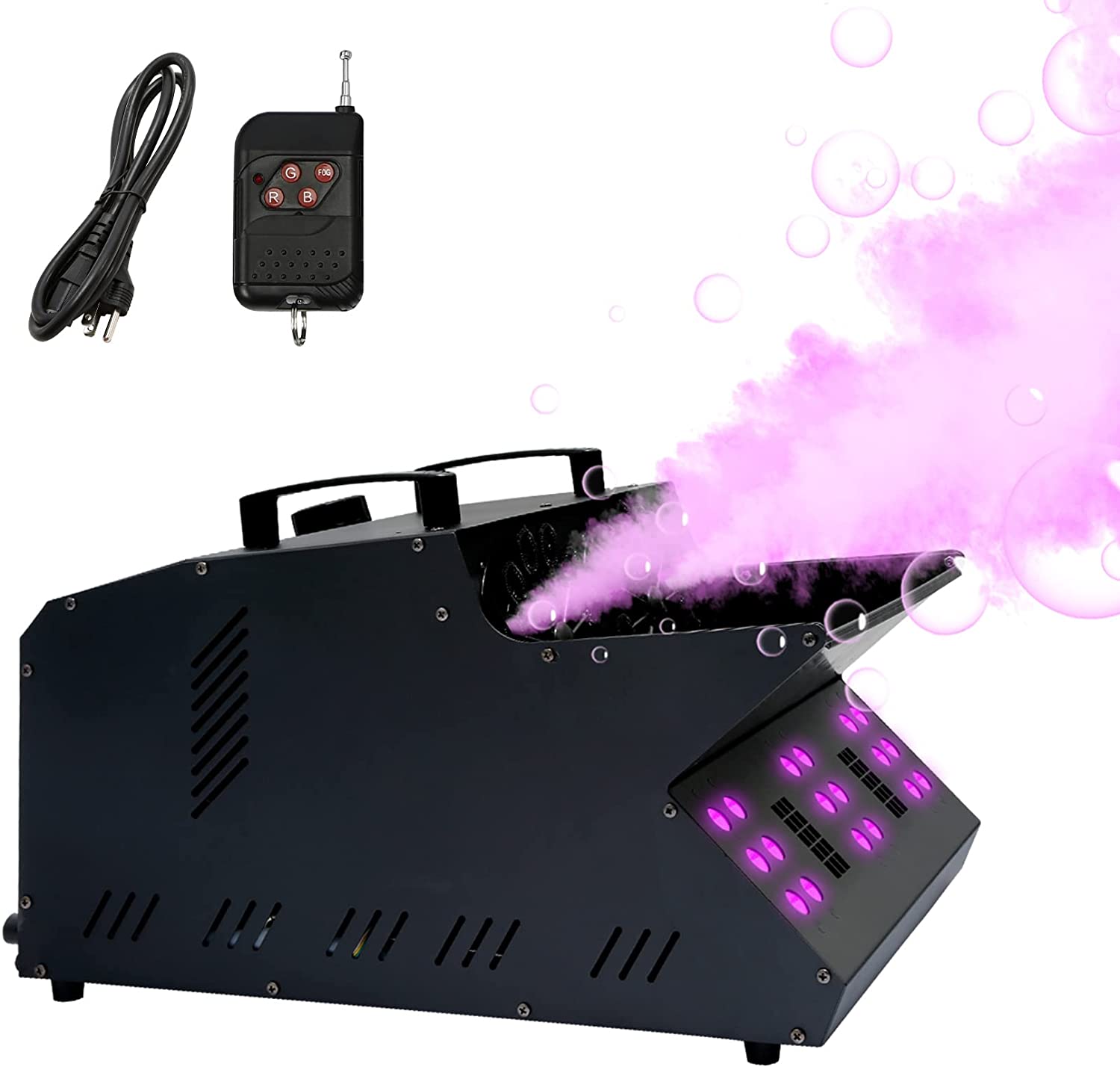 2026 Nuevo TC-Home máquina de efectos 3 en 1 de niebla y burbujas con luces LED RGB DMX y ventiladores dobles