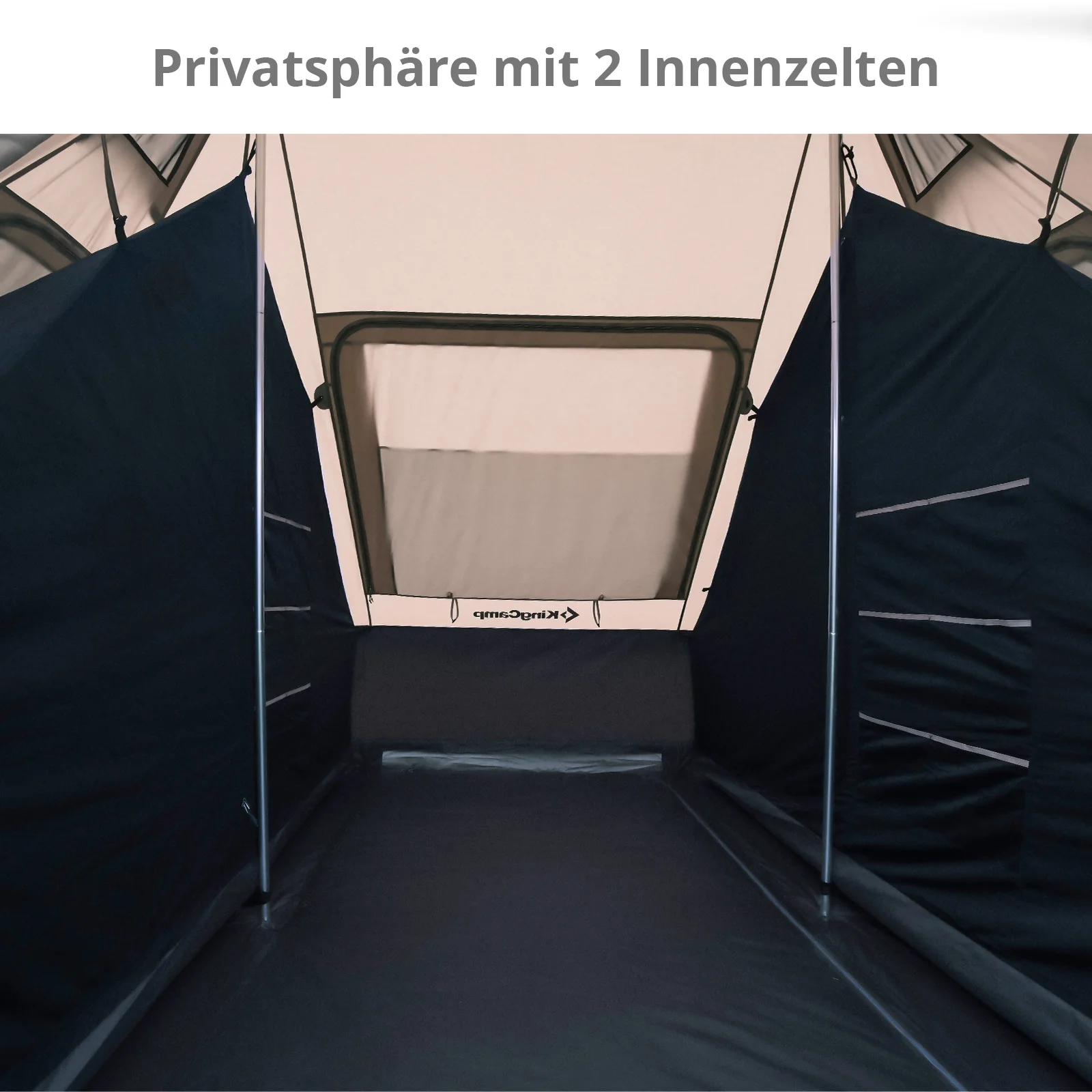 2025 KingCamp Tienda interior para Khan Palace – Cabina de descanso oscurecedora con ventilación de malla, suelo impermeable y espacio para 2 personas