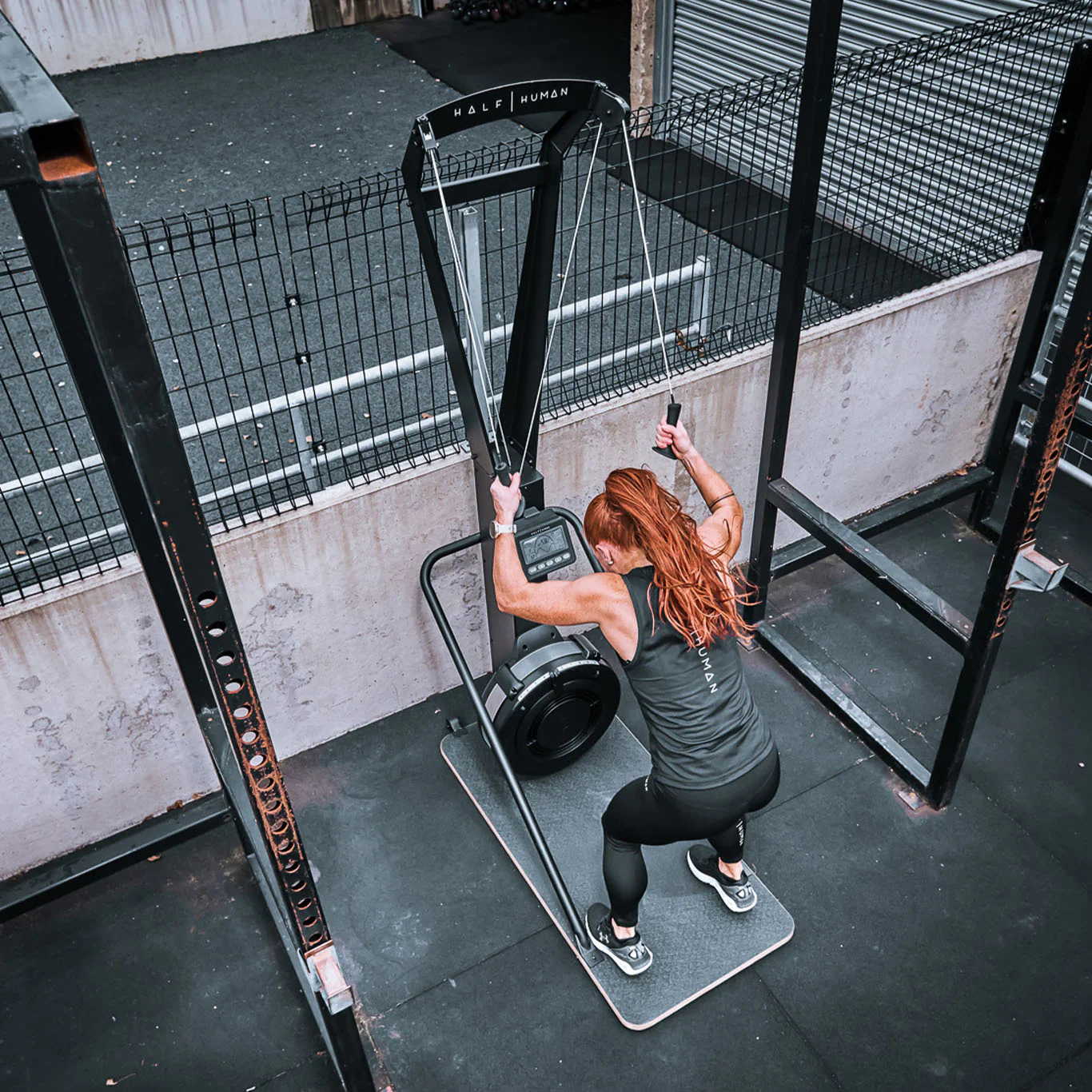 Máquina de Esquí por Aire Half Human con Soporte de Suelo