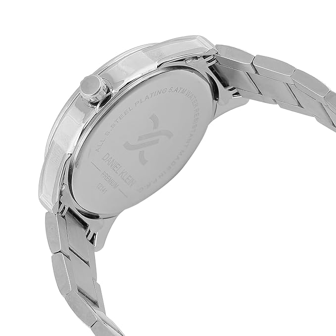 Daniel Klein Premium Date Window Blue Dial Silver Watch - DK12141-4