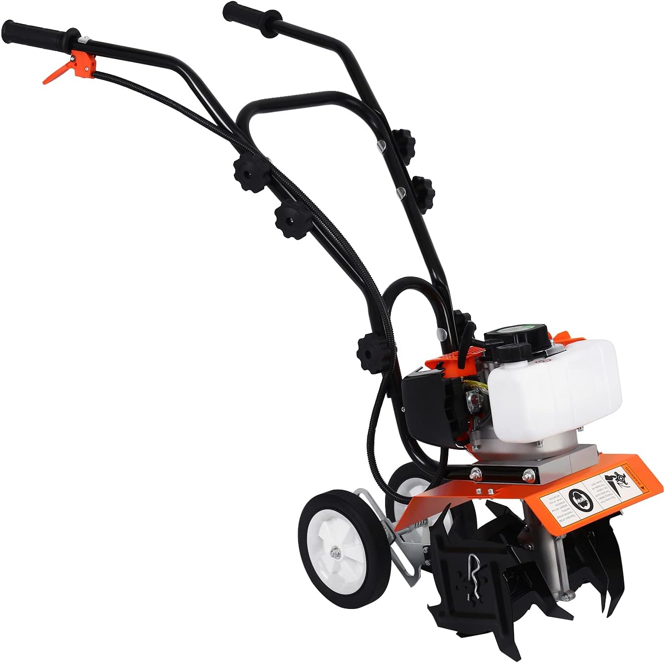 52CC Small Petrol Hoe, Mini Petrol Cultivator 2 Stroke Light, Small Petrol Motocultor with Powerful Motor, Rotovator Motohoe for Garden, Robust Scarifying Blades