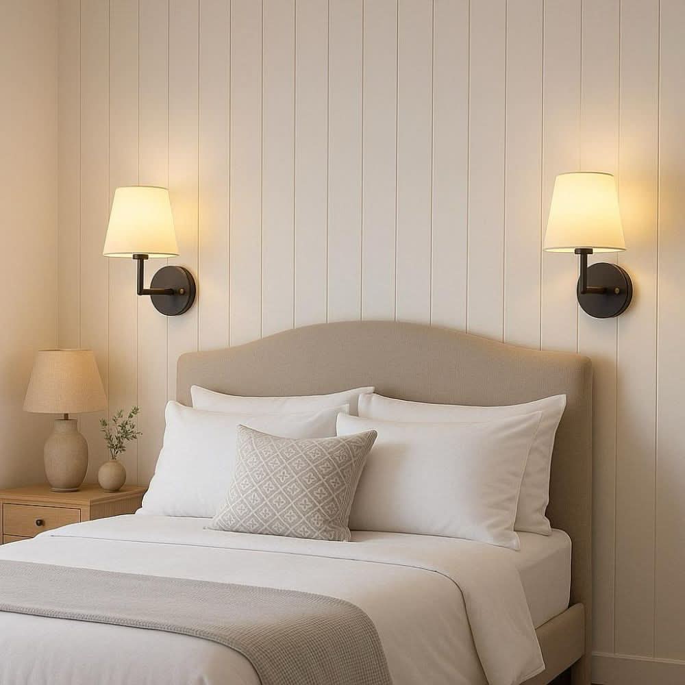 Wireless Fabric Wall Light (SET OF 2 + 2 BULBS FREE)
