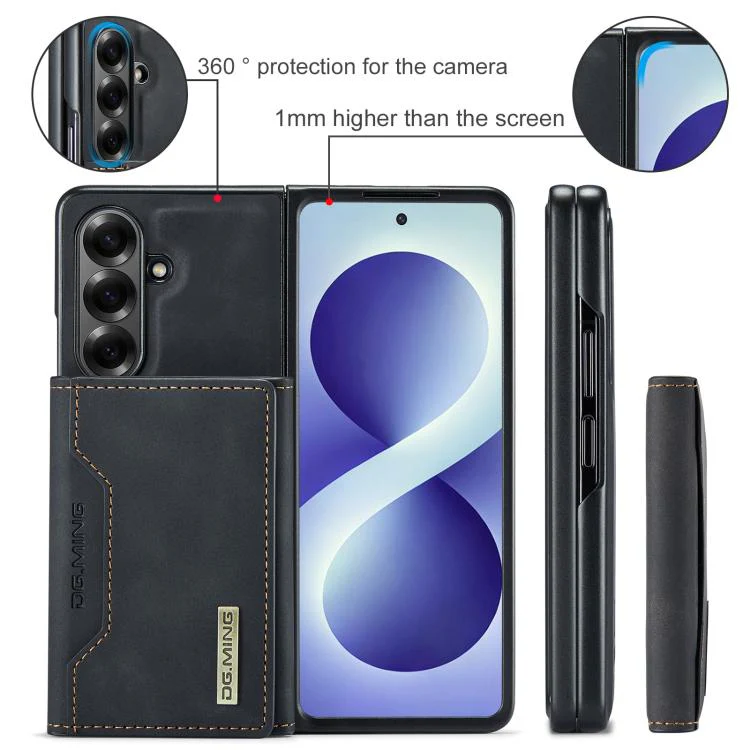 DG.MING M2 Series 3-Fold Multi Card Bag hybrid Magnetic Phone Case with Long Lanyard, For Galaxy Z Fold8 Ultra 5G, For Galaxy Z Fold7 5G, For Samsung Galaxy Z Flip7 5G