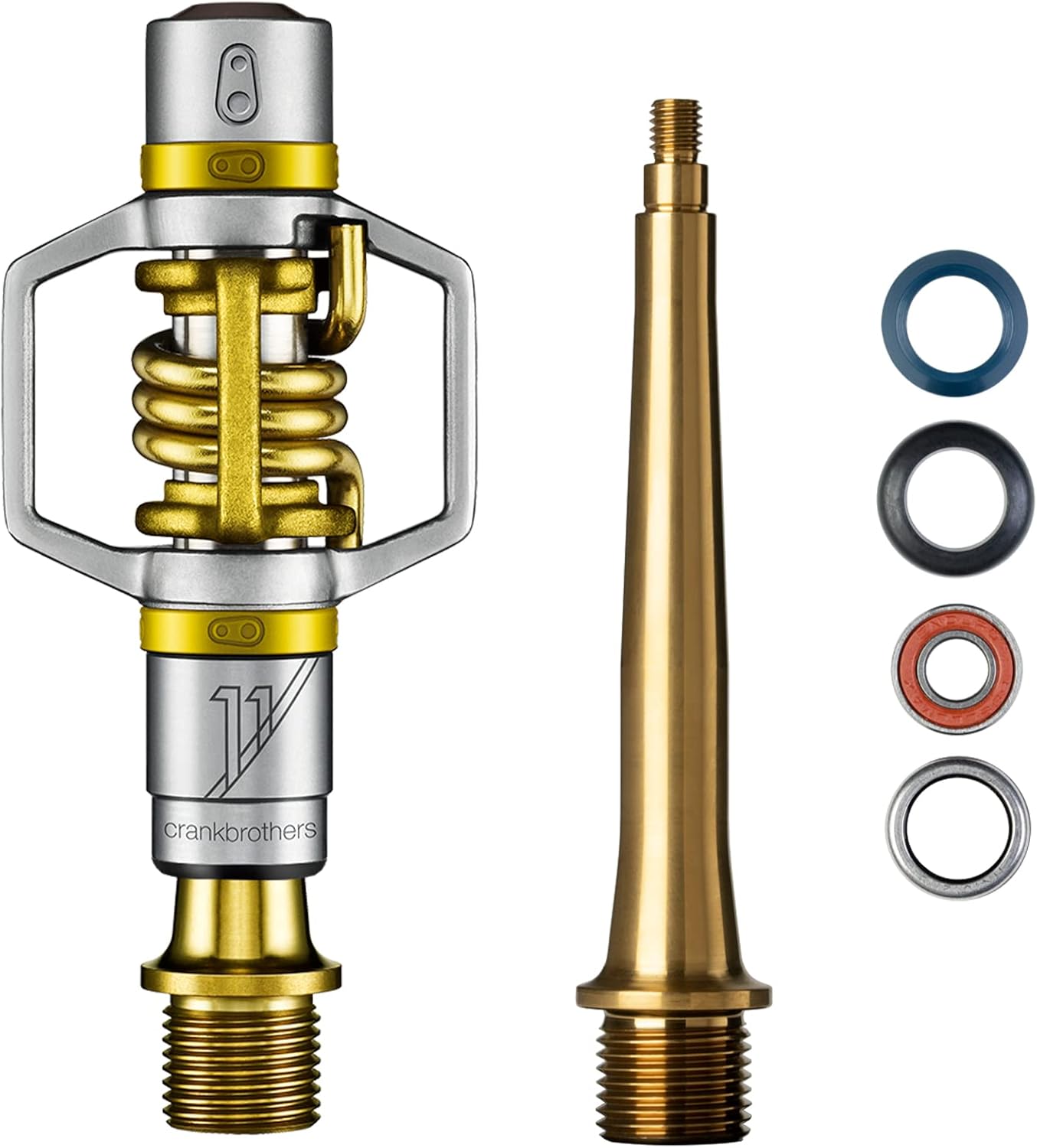 Crankbrothers Eggbeater 11 Titanium Road Bike Pedals, Gold, Lightweight, Unisex Adult