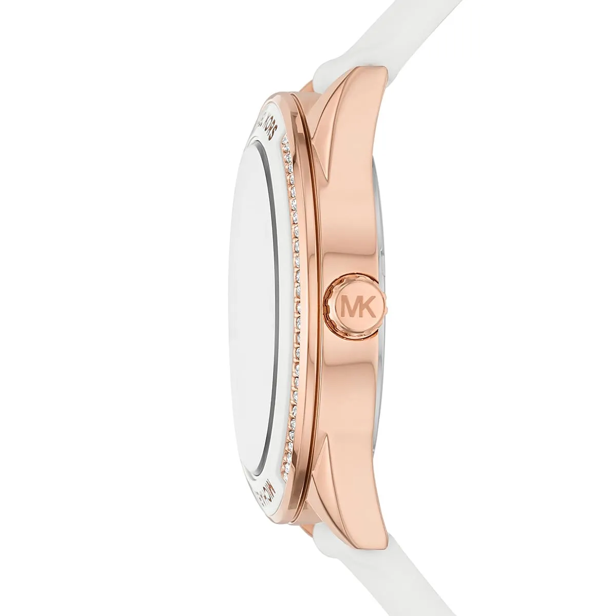 Michael Kors Oversized Sport Multifunction White Silicon Strap Women's Watch - MK6945