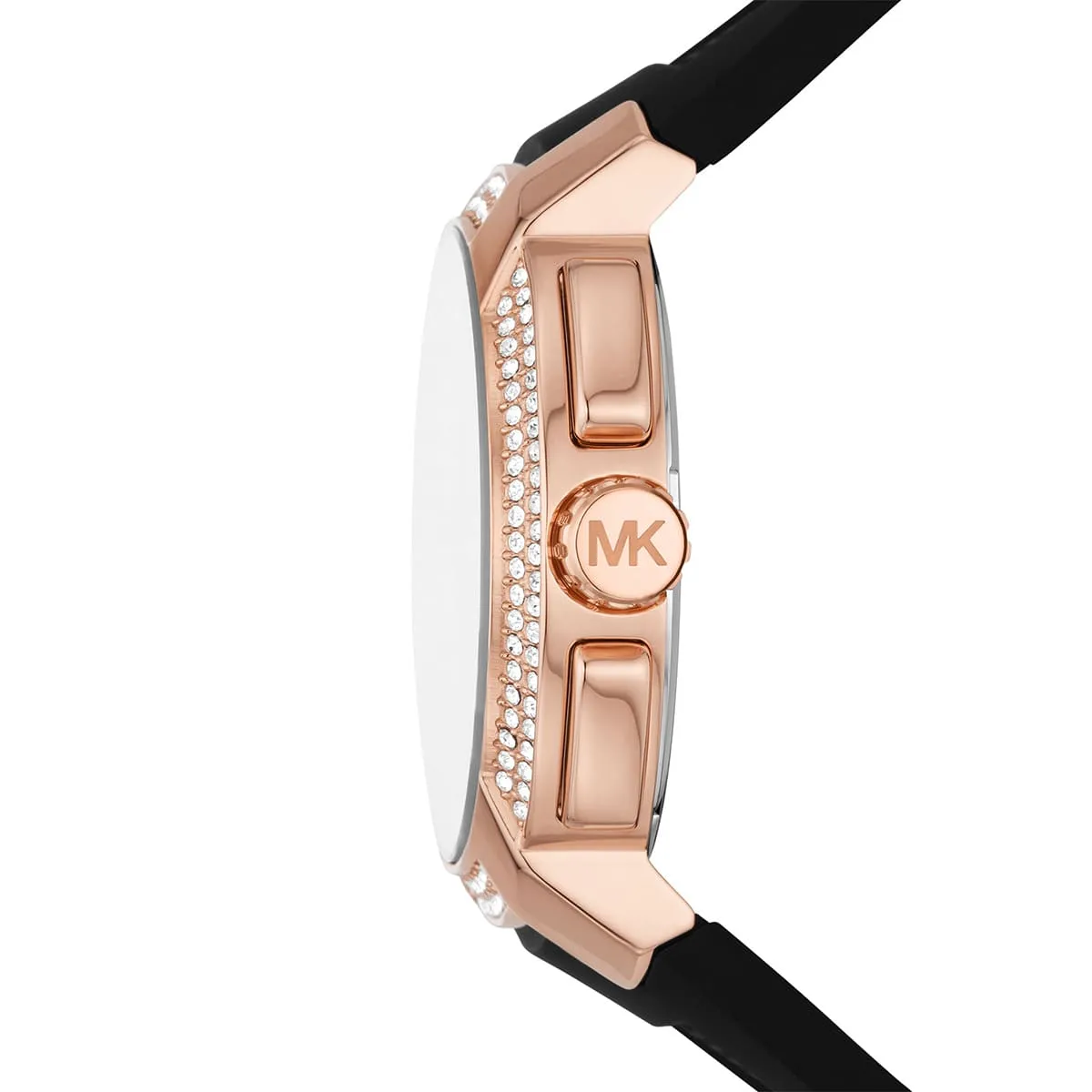 Michael Kors Sidney Rose Gold-Tone and Black Silicon Watch - MK7245