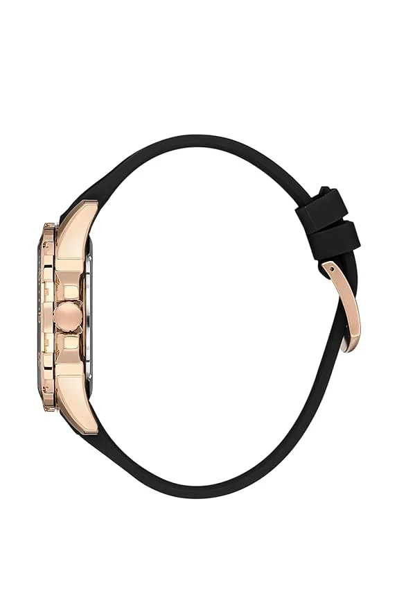 Daniel Klein Premium Day Date Window Black Dial and Silicone Strap Watch - DK.1.13911-6