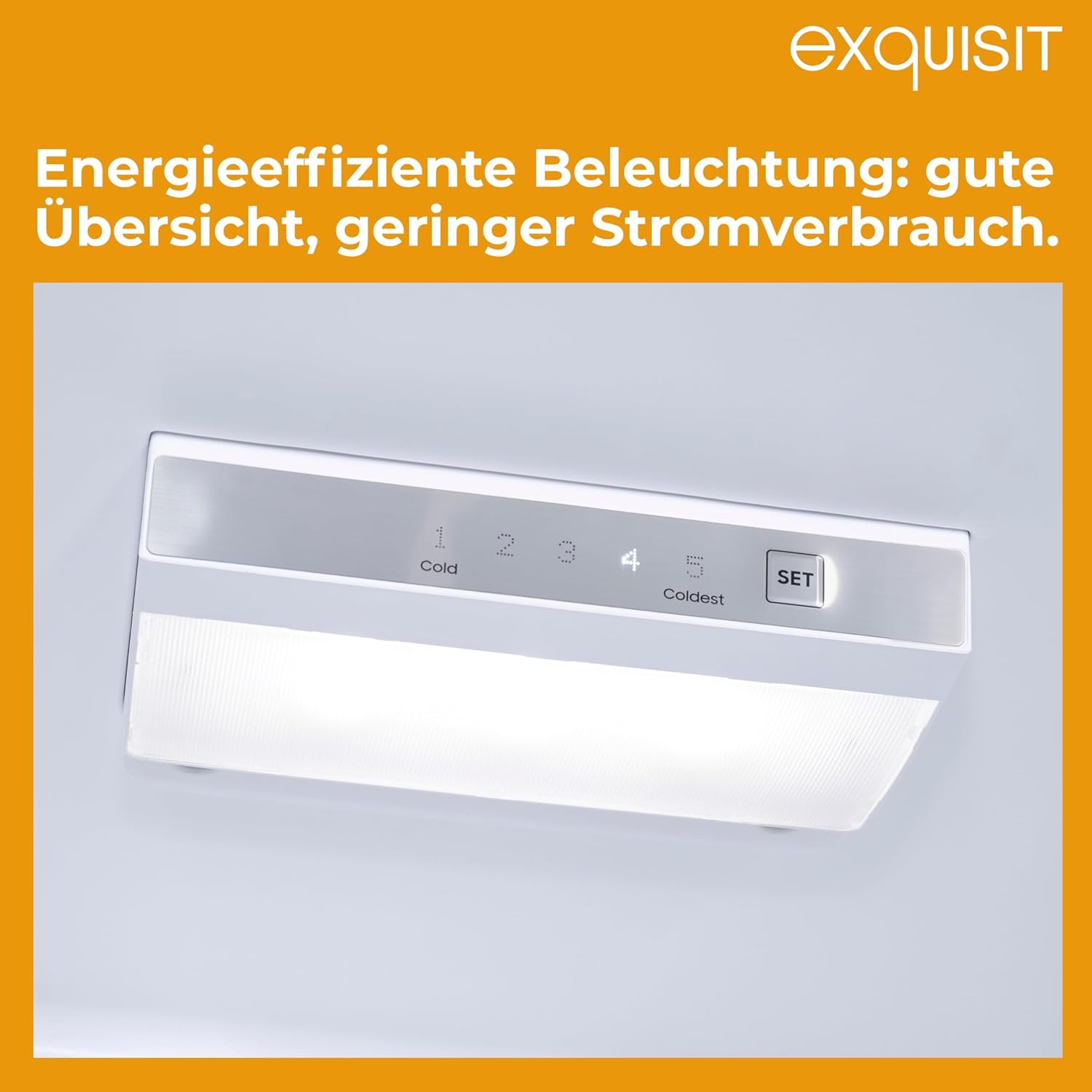 Exquisit Kühl-Gefrierkombination No Frost 193 l – KGC5195 | No-Frost, LED, elektronische Temperaturregelung, Inoxlook, 160 x 51 x 61 cm, Energieklasse E