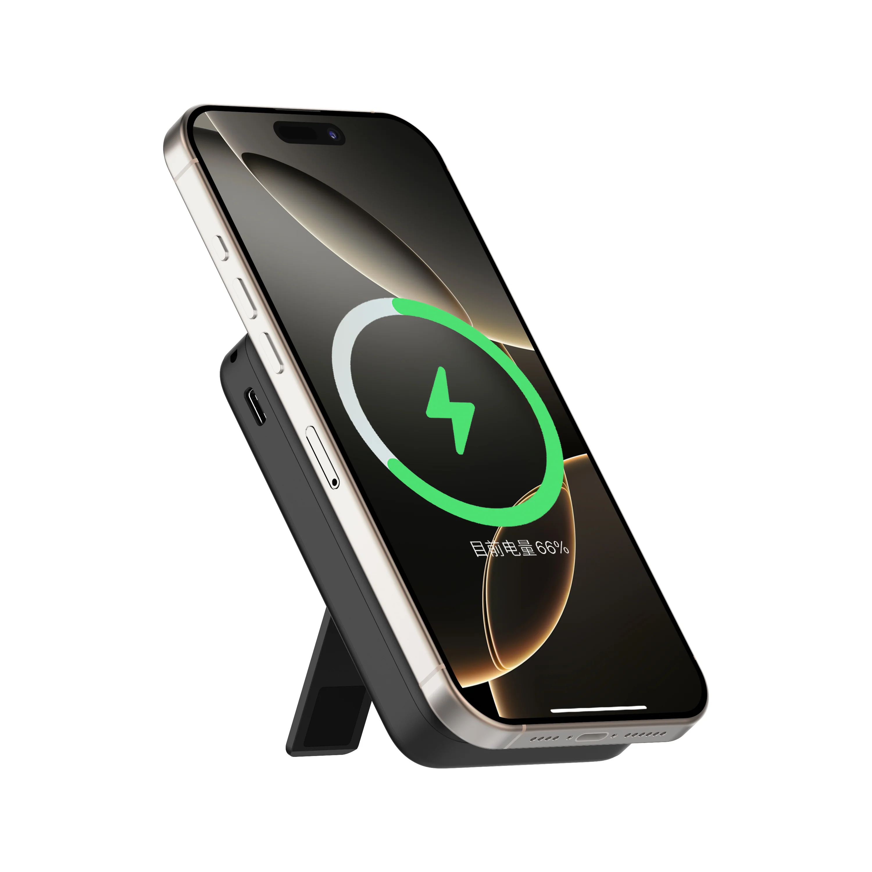 Powerbank f��r iPhone und Smartphone mit MagSafe Magnet und Handyhalter 10.000 mAh
