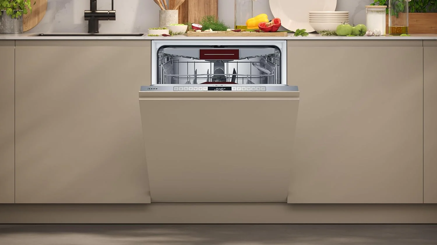 NEFF S157YCX03E, N 70, Smarte volledig ge?ntegreerde vaatwasser, 60 cm, Besteklade, Made in Germany, Zeolith-droging, bijzonder stille vaatwasser, in hoogte verstelbare bovenkorf, sterke sproeidruk