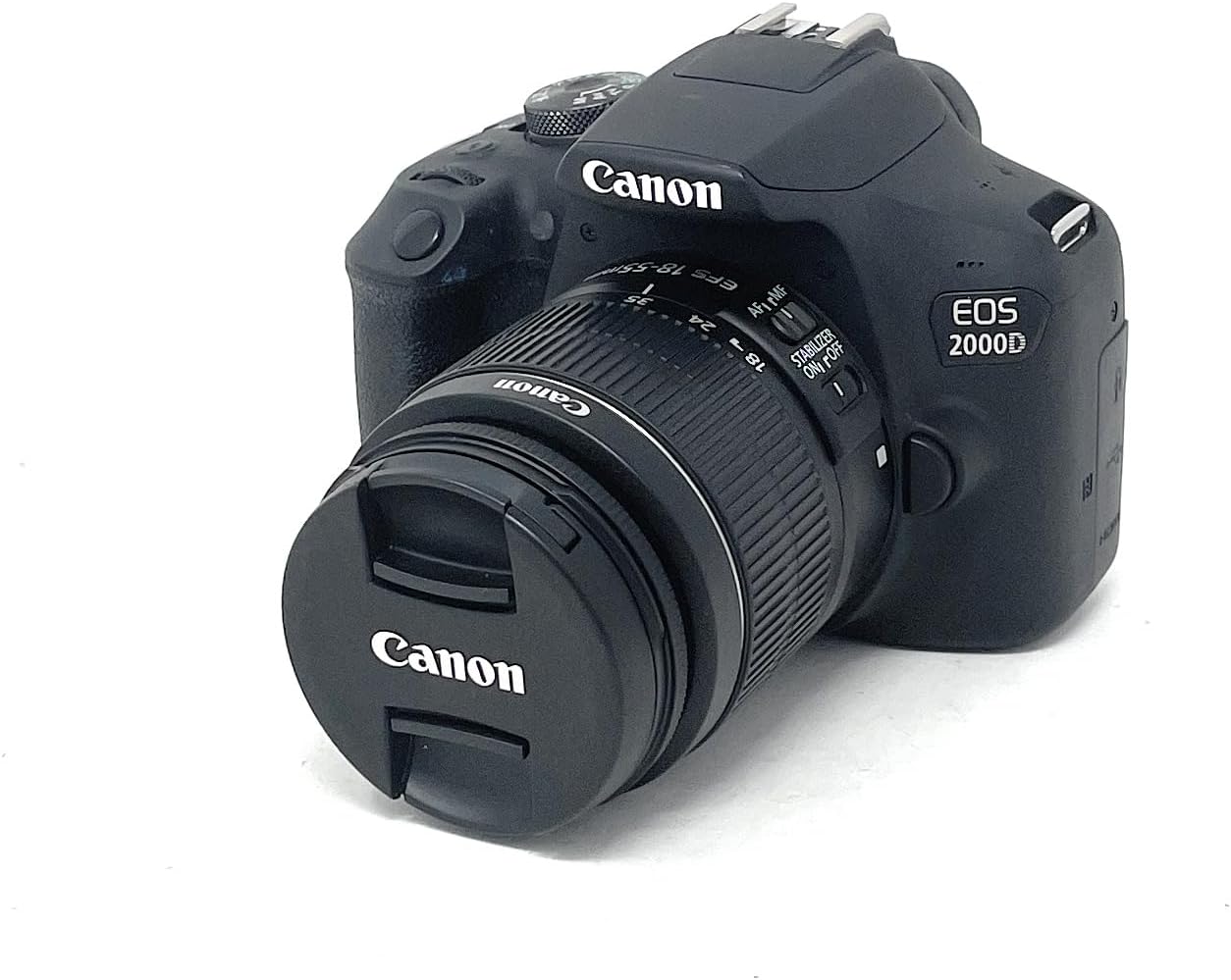 Canon Cámara réflex digital EOS 2000D APS-C con objetivo EF-S de 18-55mm | 24,1 megapíxeles, pantalla LCD fija de 3 pulgadas, vídeo Full HD, Dual Pixel CMOS AF y Wi-Fi y Bluetooth