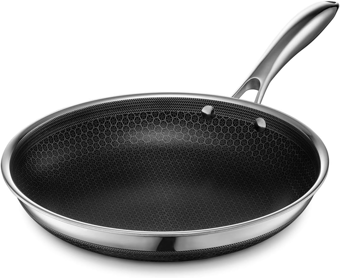 10 Inch Hybrid Nonstick Frying Pan, Dishwasher and Oven Friendly, Compatible with All Cooktops
