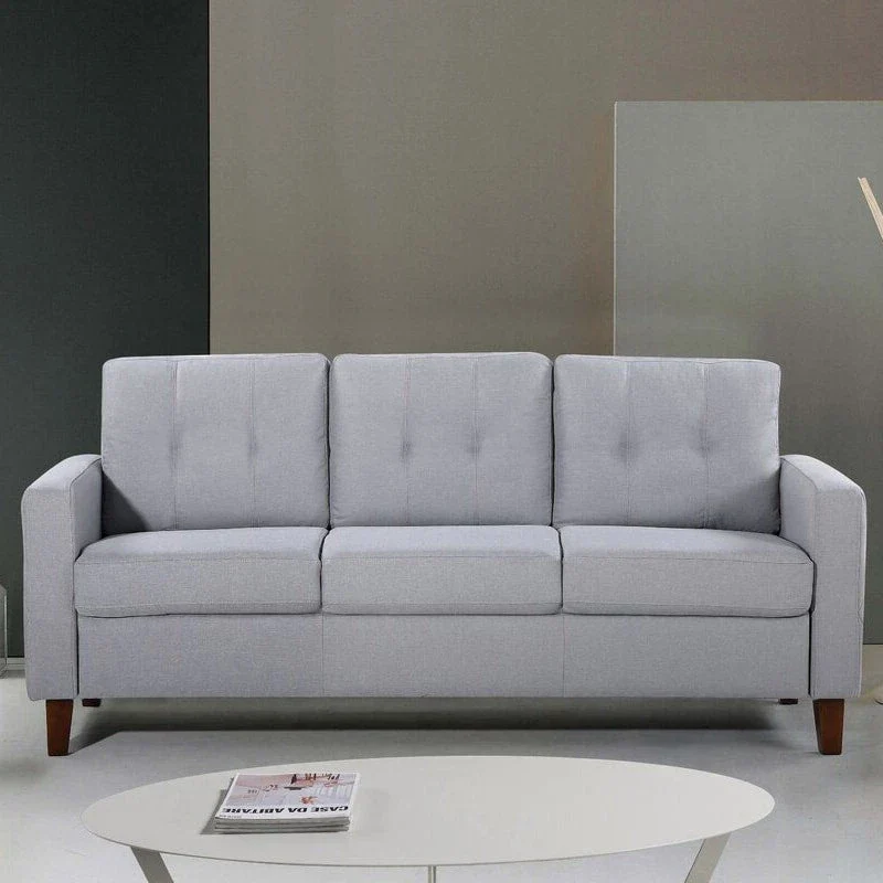 Rossetti Mid-Century Tufted Fabric Sofa
