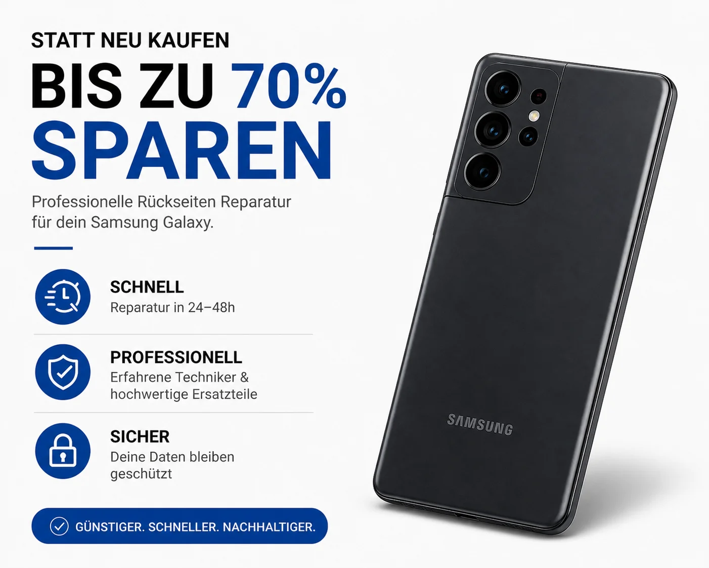 Samsung Galaxy R��ckseiten Reparatur
