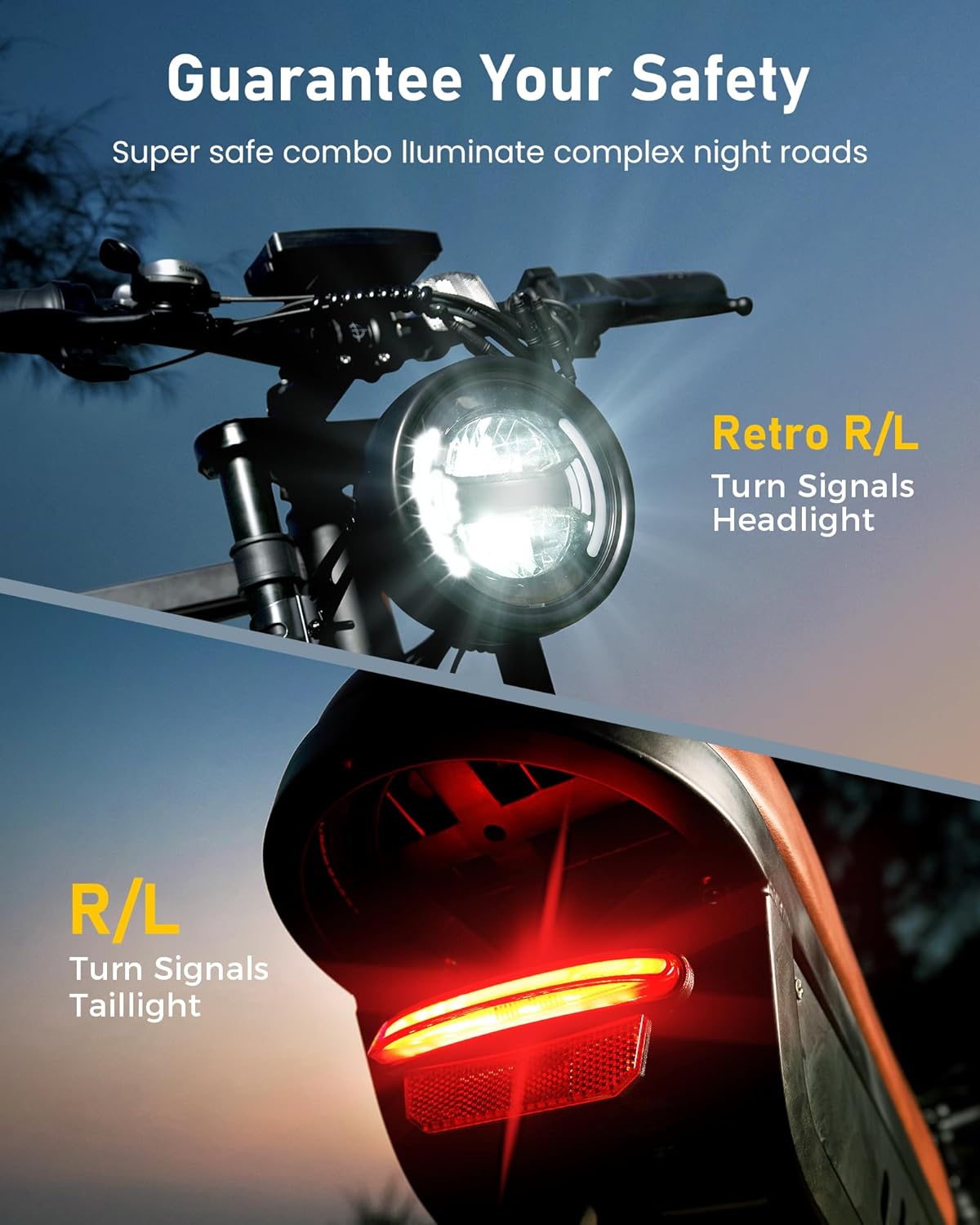R6 Fat Tire Electric Bike for Adults 1500W Motor, 28MPH, Max 75 Miles Electric Motorcycle, 20 Fast Electric Dirt Bike, Shamano 7-Speed E-Bike Full Suspension, R/L Turn Headlight, UL2849 Certified