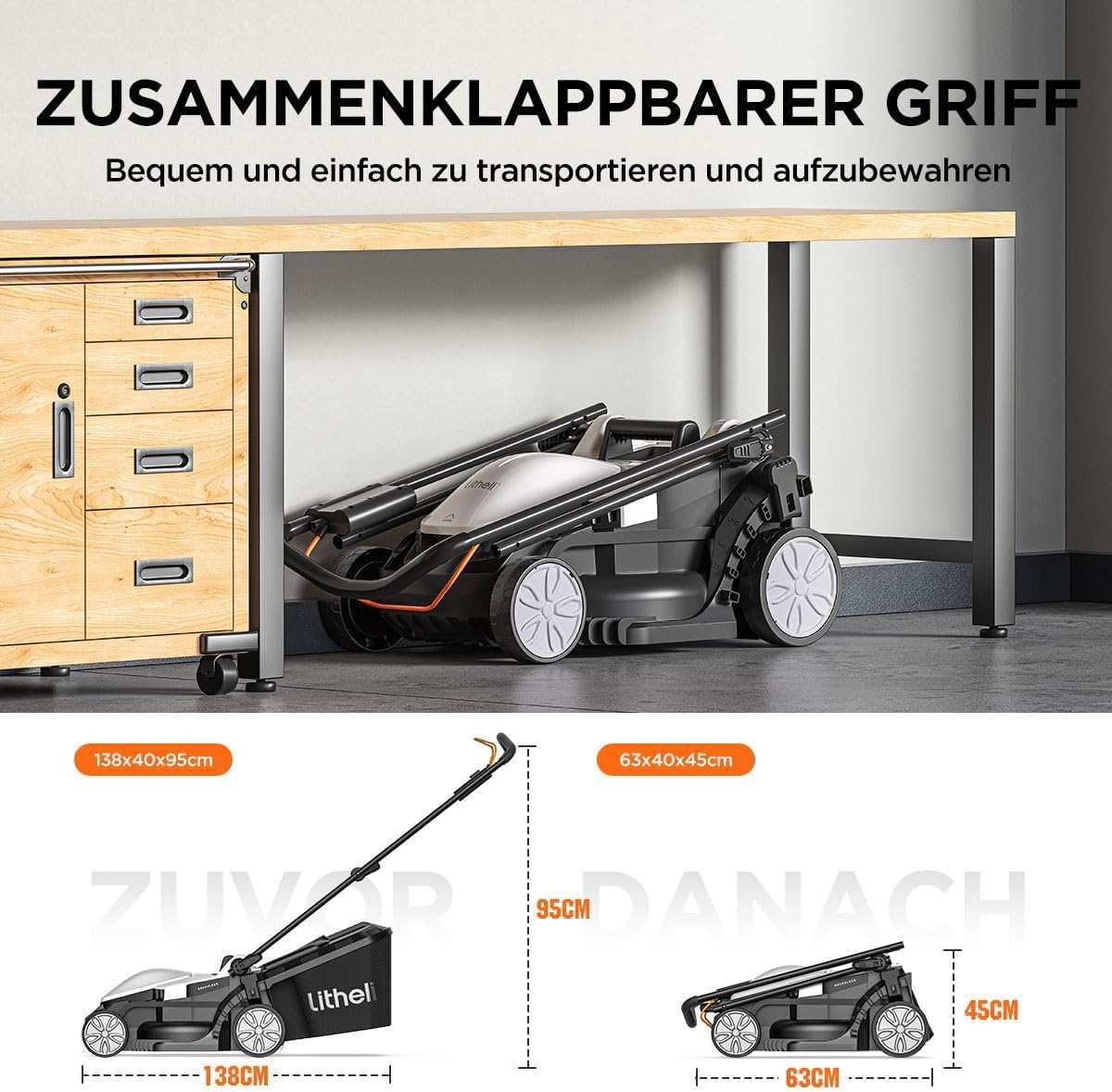 2025 Cortacésped inalámbrico U20 20V 33 cm brushless | Incluye 2 baterías SE de 4,0 Ah | Corte fácil hasta 400 m²