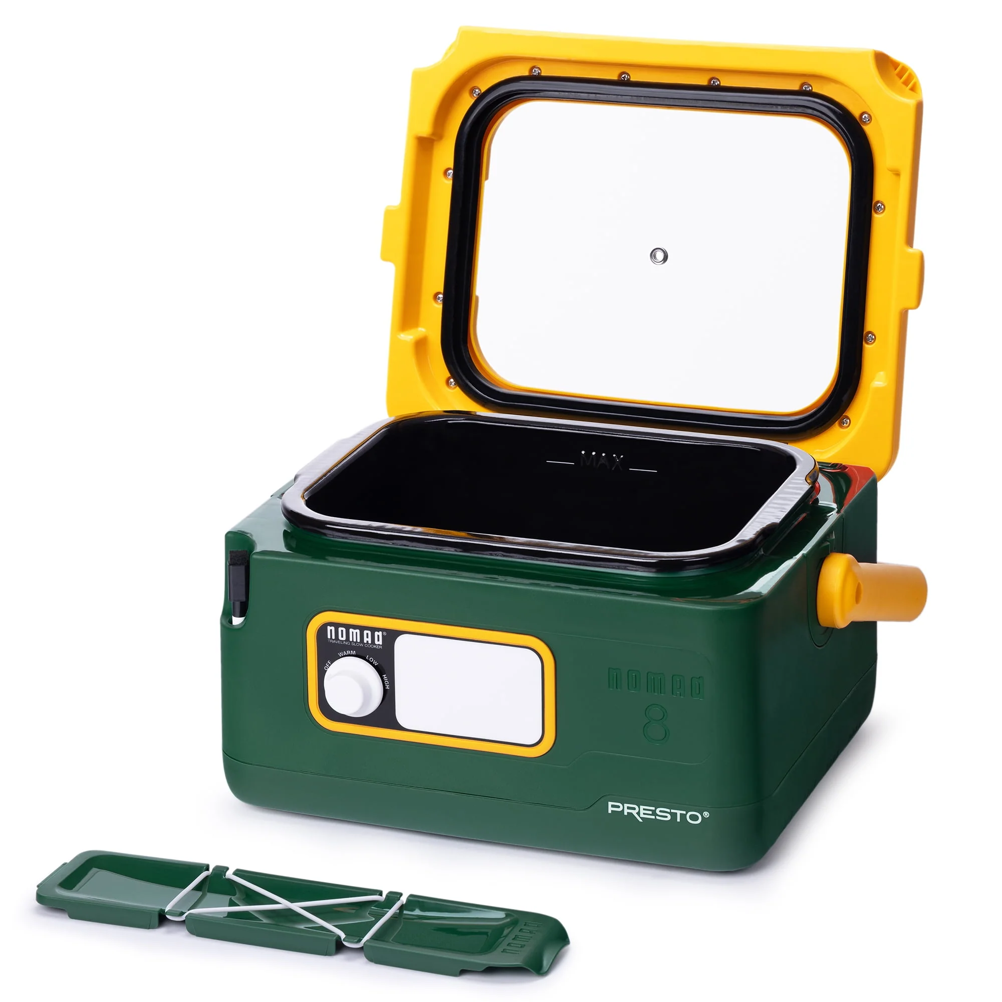 Presto 8-Quart Nomad Traveling Slow Cooker, Green/Gold