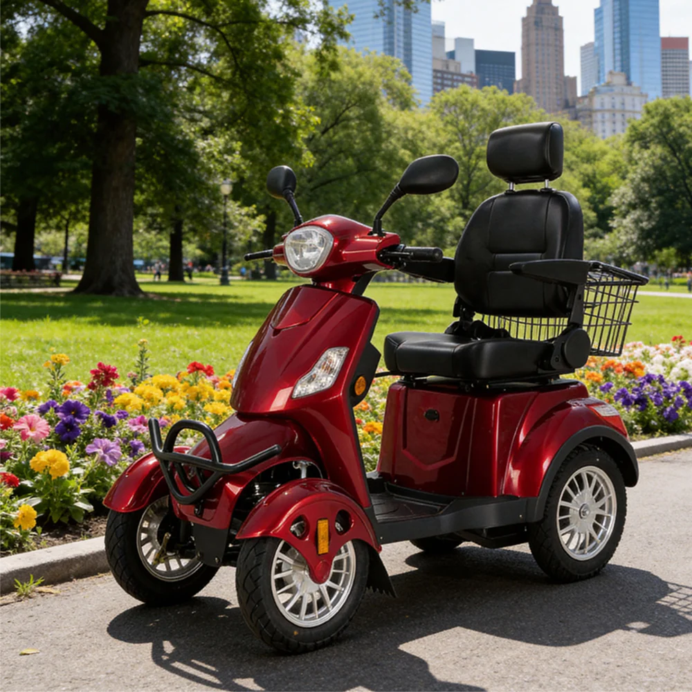 4-Wheel Electric Mobility Scooter with 3 Selectable Speed Modes and 500W Motor, 150kg Max Load