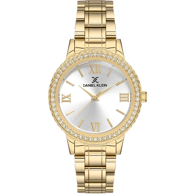 Daniel Klein Classic Three-Hands White Dial Gold Watch - DK.1.12922-2