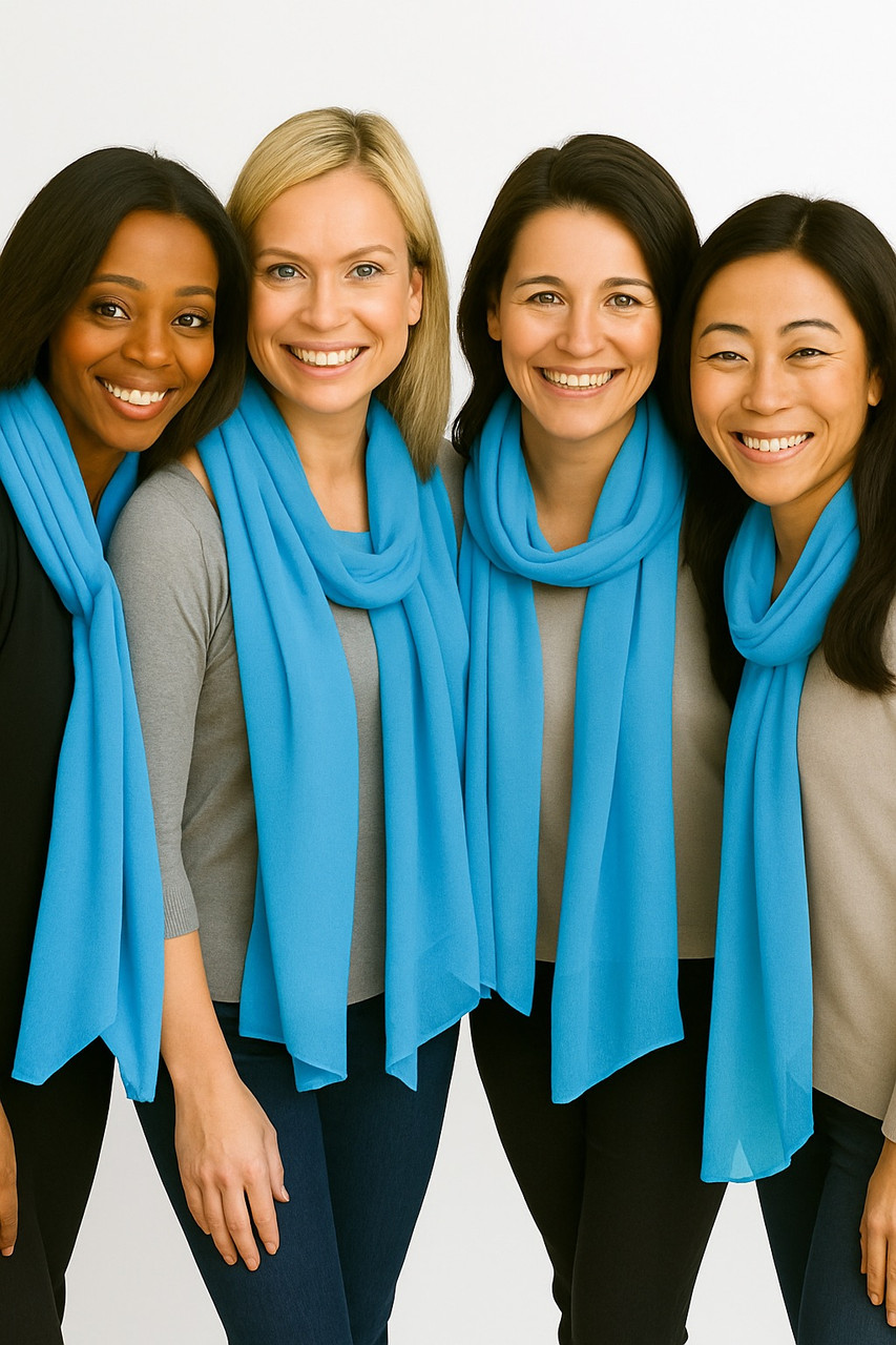 Light Blue Long Sheer Chiffon Scarf   21