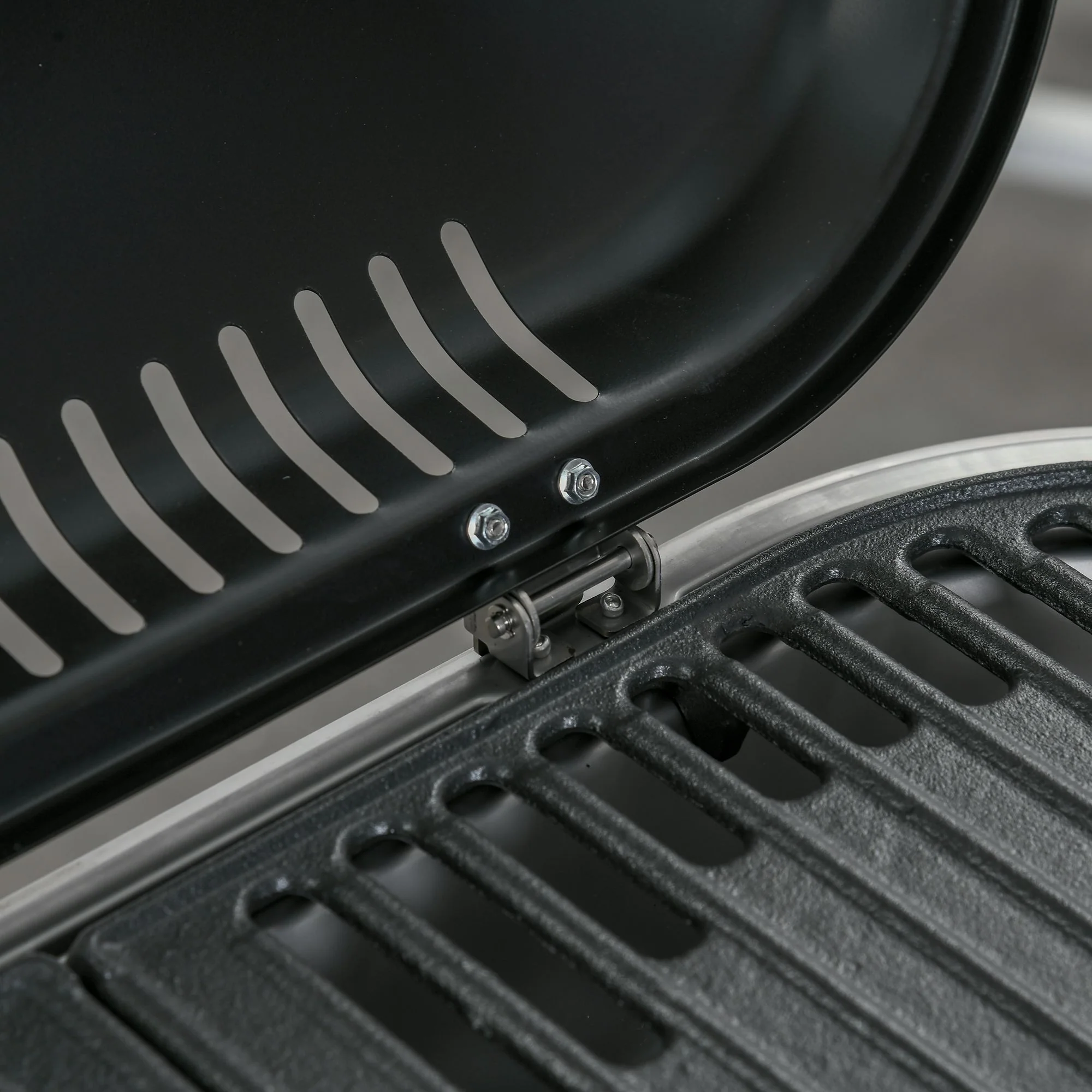 Outsunny Grillkar, inklapbaar, opbergrek, vetopvangbak, roestvrij, aluminium, 100 x 41,6 x 82,5 cm, zwart/zilver