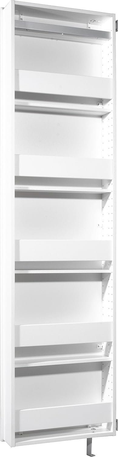 GERMANIA DIE MÖBELMACHER 1189-84 Multi-purpose 1 Door Rotary Cabinet, Chipboard, Glass, White, (L/H/D), 50 x 195 x 18 cm