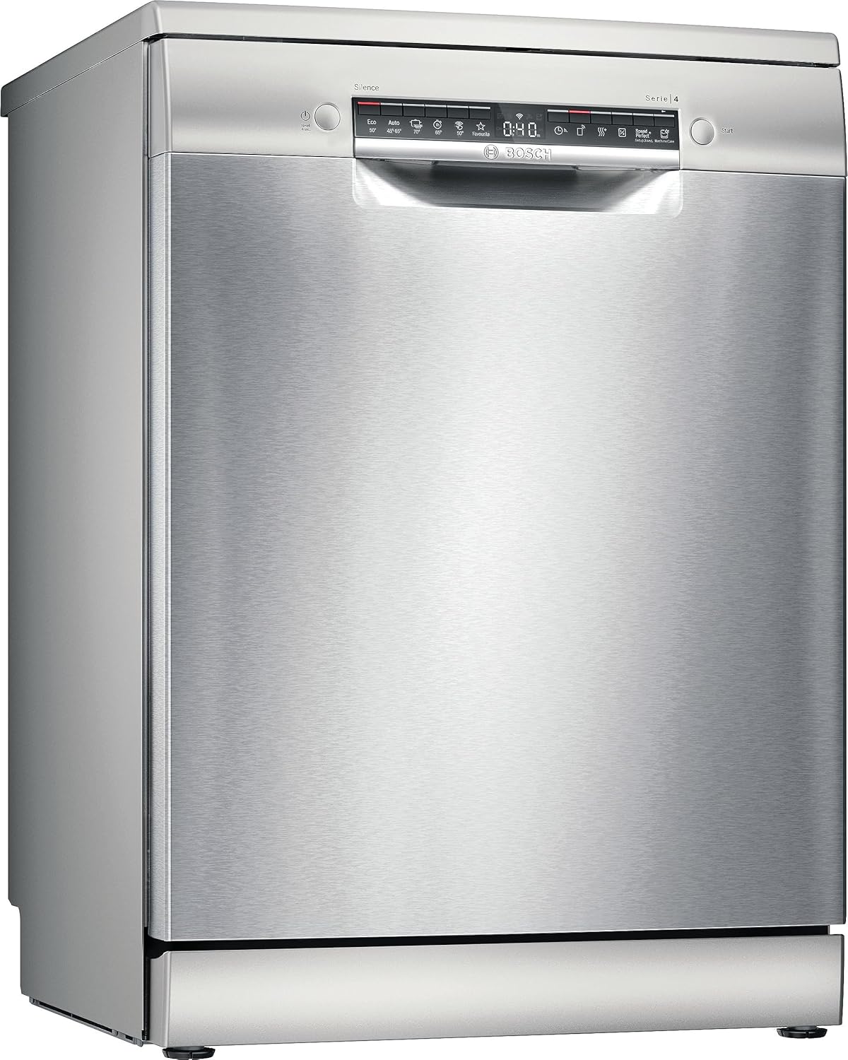 Bosch - Dishwasher Free Installation, Series 4, 60 cm. wide, 3rd tray, 14 services, Eco Silence Motor, Home Connect, Steel, SMS4HMI07E