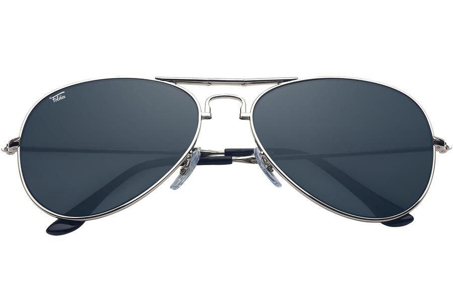 Retro Glasses Silver Frame/Black Lens Police Glasses 1110