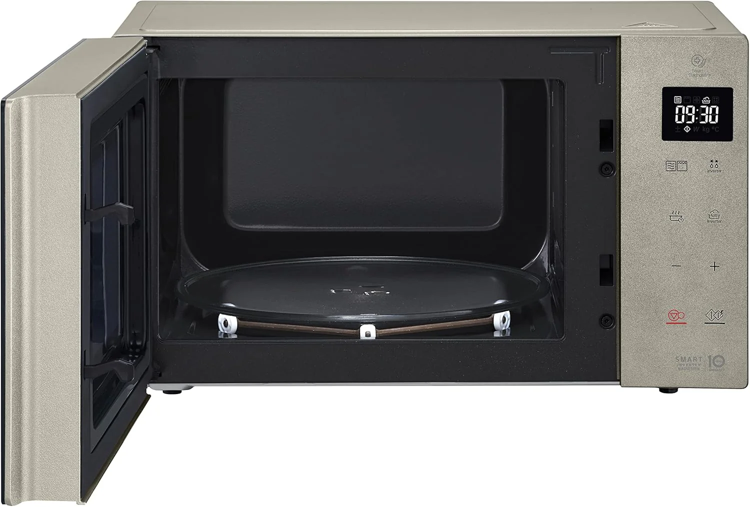 LG MH6535GIS Magnetron met invertertechnologie en kwartsgrill, 25 liter inhoud, 1000 W, automatische programma's, instelbare vermogensniveaus voor optimaal koken en EasyClean-functie, Zwart