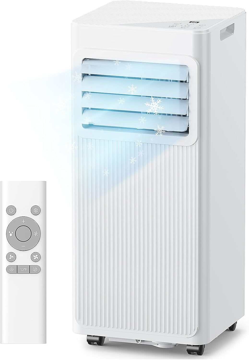 Mobile Klimaanlage 7000 BTU, 4-in-1 Klimagerät mit Abluftschlauch & 4m Fensterabdichtung für Schiebefenster & Kippfenster, Ohne Bohren, Kühlen & Entfeuchten, 25m², Polarweiß