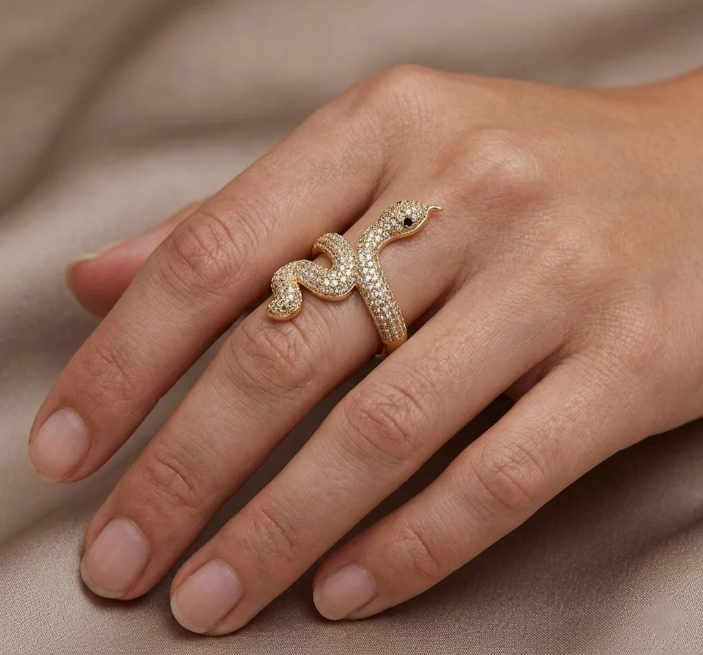 Big Daddy Snake Iced Out Diamond Ring
