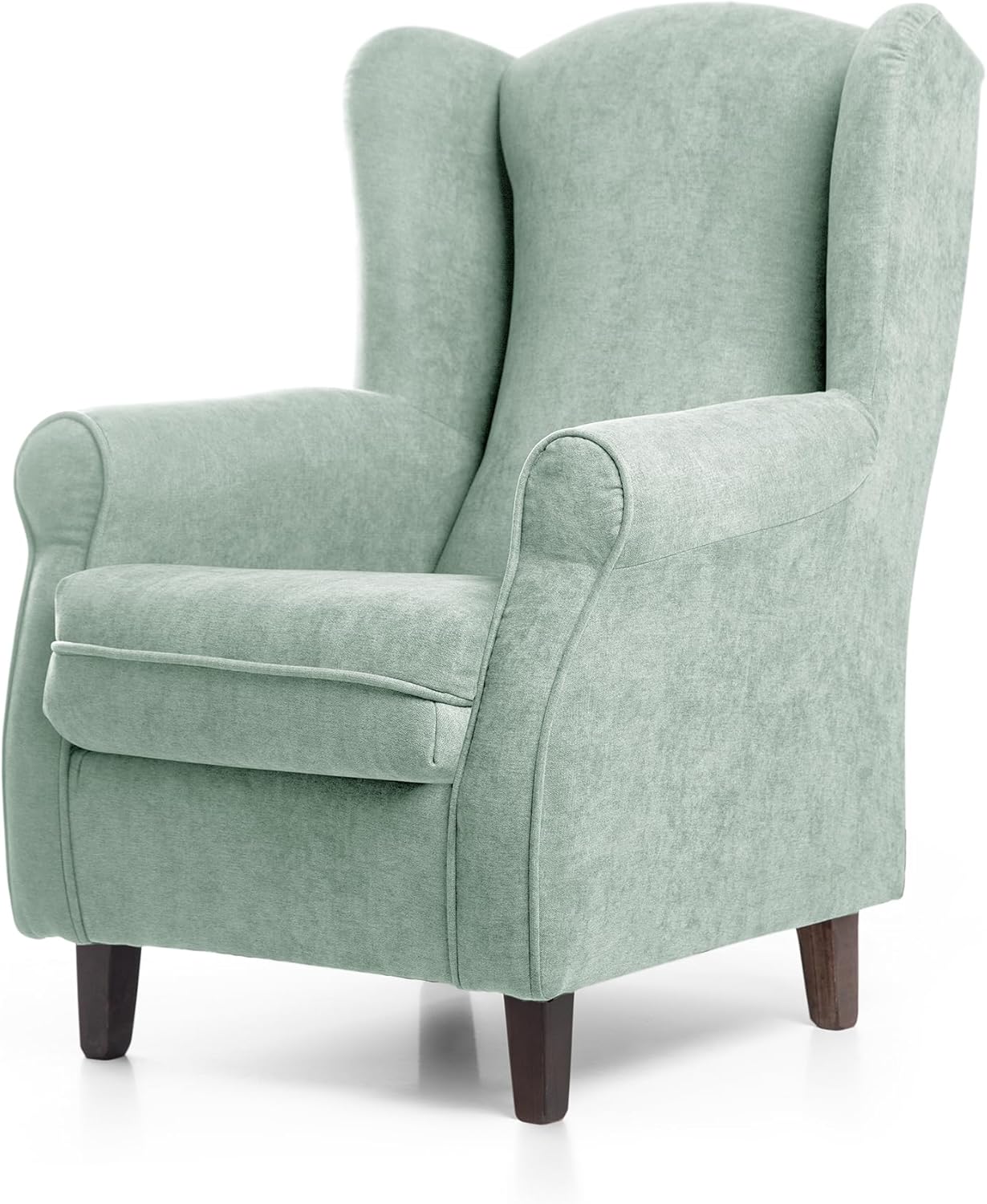 SUENOSZZZ-ESPECIALISTAS DEL DESCANSO SUEÑOS ZZZ - Sillón Irene, sillón orejero de Lactancia tapizado en Tela Anti Manchas Color Marrón, sillón butaca para Dormitorio, salón o habitación de bebé