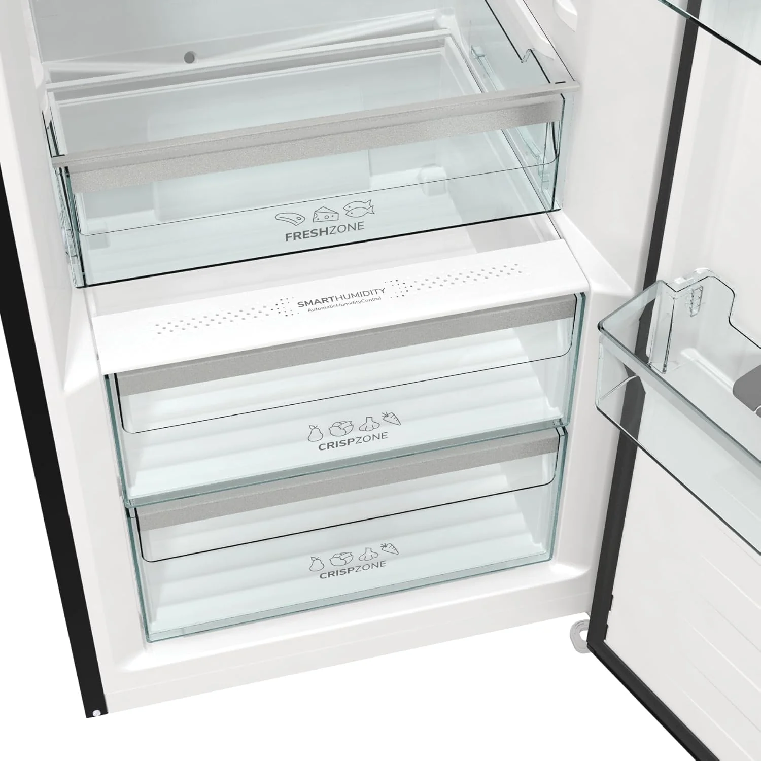 Gorenje R 619 DAXL6 Koelkast/AdaptTech/FreshZone/Snelkoelfunctie/Ventilatiekoelsysteem/LED Display/398l/185cm/EEK D/Roestvrij staal