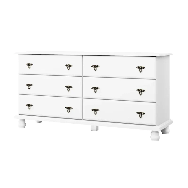 Palace Imports Traditional Kyle 6-Drawer Dresser in 100% Solid Wood with Optional Mirror