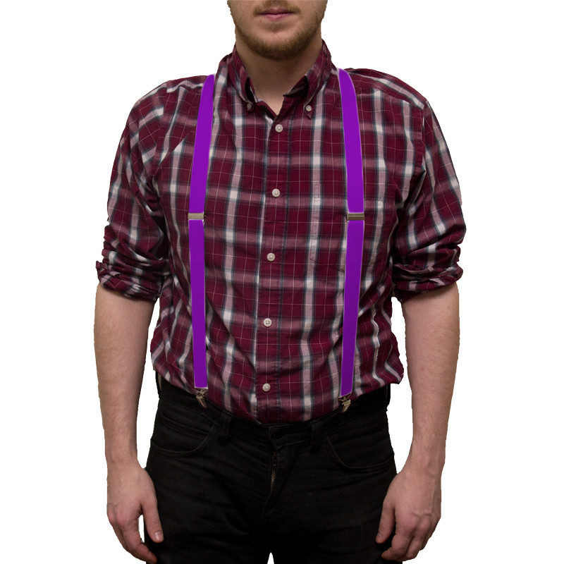 Purple Suspenders Bulk Wholesale Clip On Elastic