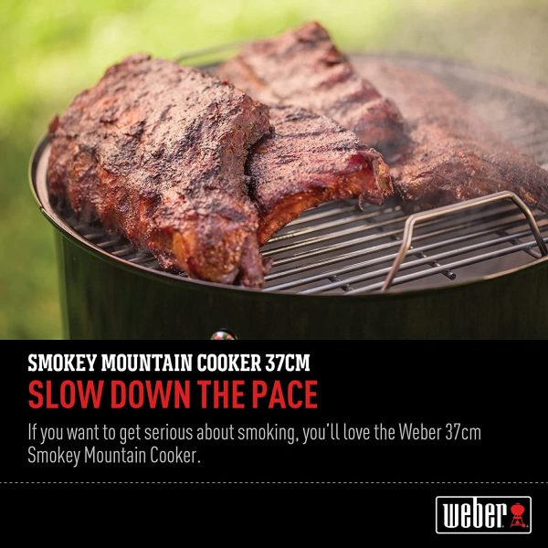 14-inch Smokey Mountain Cooker, Charcoal Smoker,Black