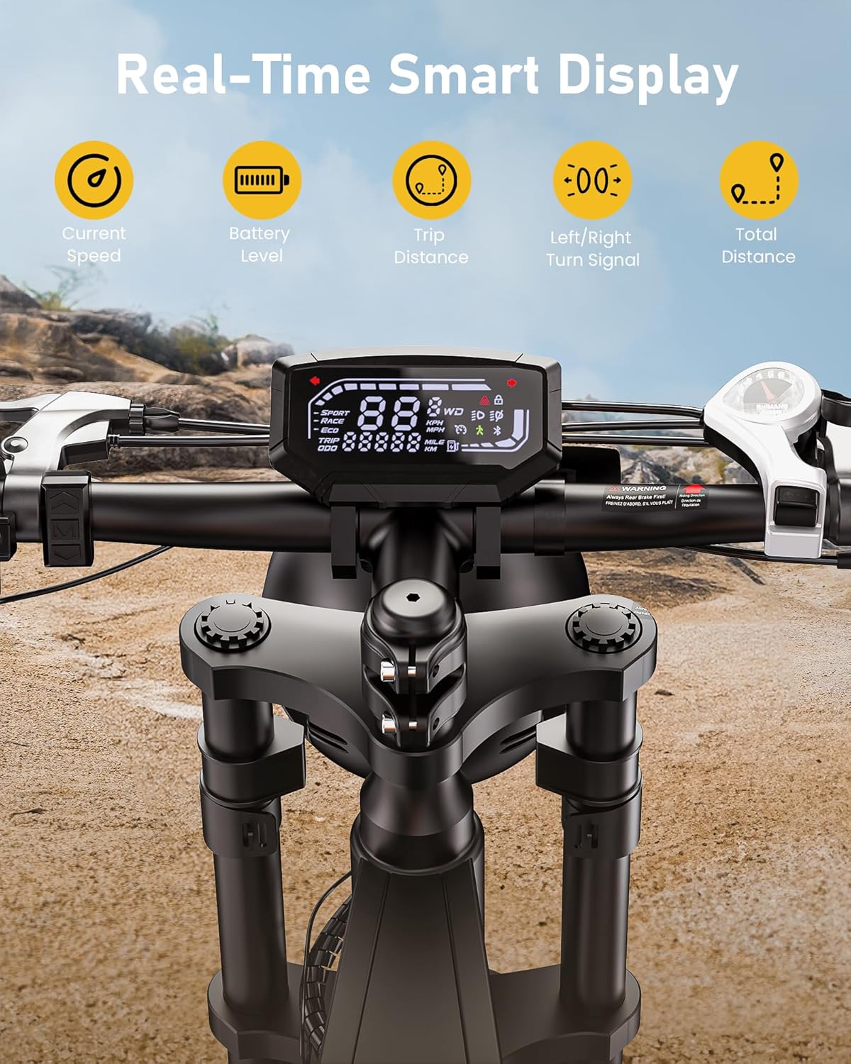 R6 Fat Tire Electric Bike for Adults 1500W Motor, 28MPH, Max 75 Miles Electric Motorcycle, 20 Fast Electric Dirt Bike, Shamano 7-Speed E-Bike Full Suspension, R/L Turn Headlight, UL2849 Certified