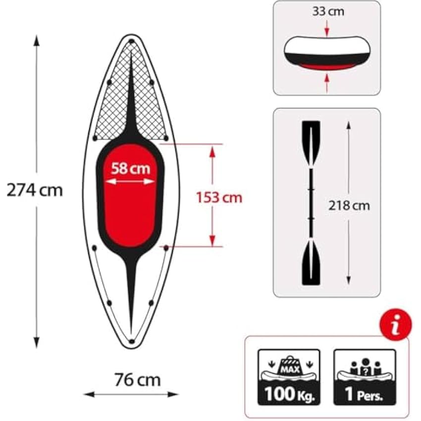 Intex Challenger Kayak, Man Inflatable Canoe with Aluminum Oars and Hand Pump